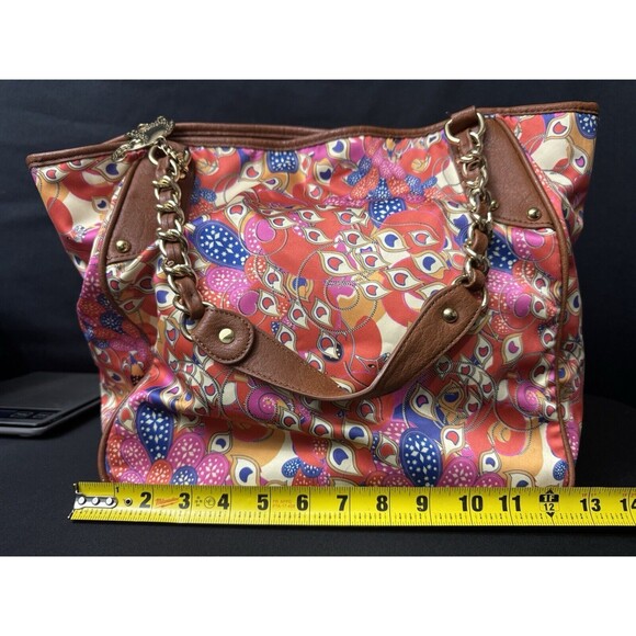 BollyDoll Summer Peacock Purse Beach 2000s Faux Leather Accents Artsy - Picture 11 of 15